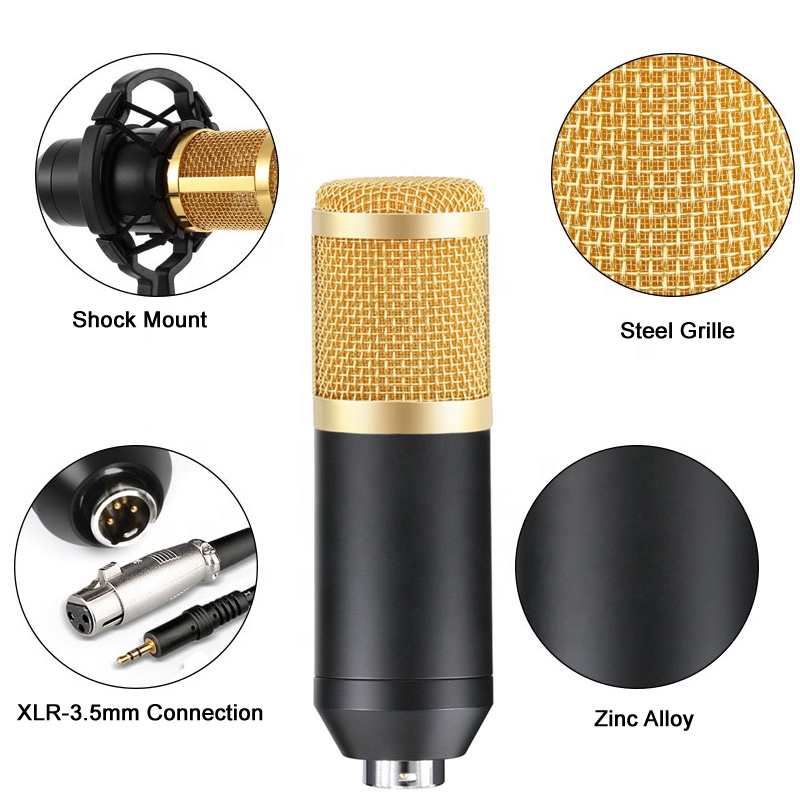 Kit de estudio de micrófono con condensador con condensador BM800