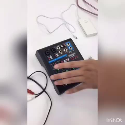 Mini consola de mezclador de audio USB de 4 canales con Bluetooth