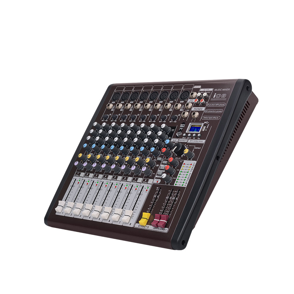 Mezclador de audio profesional 8 canales DSP Efecto I08