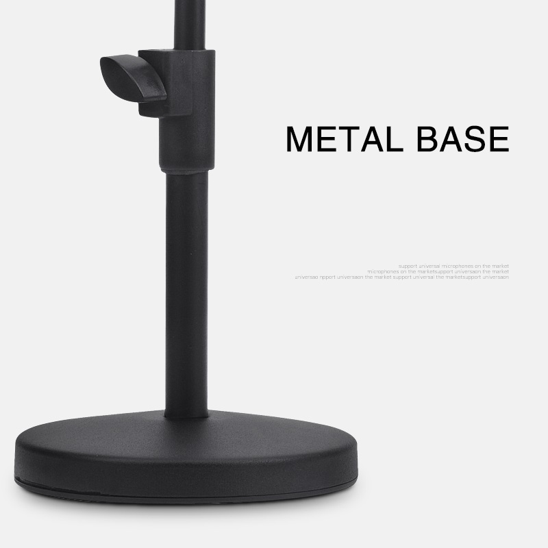 Destop Micrófono Shockmount Stand con base de metal